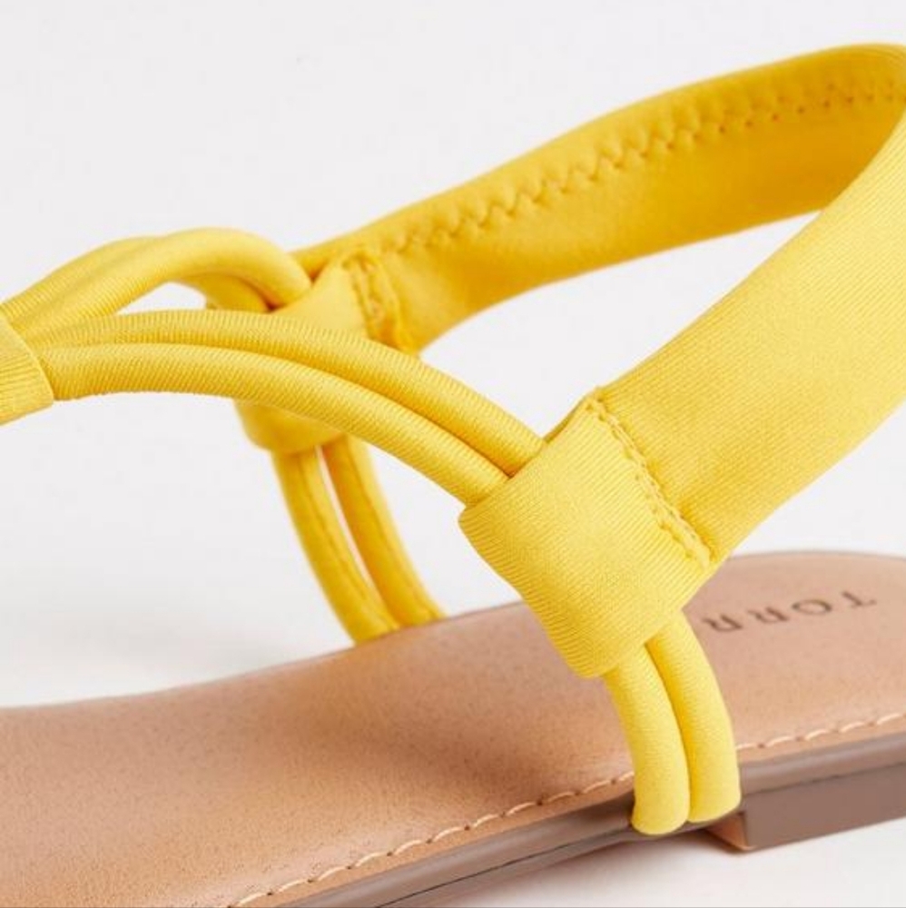 Torrid extra wide width t-strap sandal, 6ww, golden yellow - Picture 5 of 9
